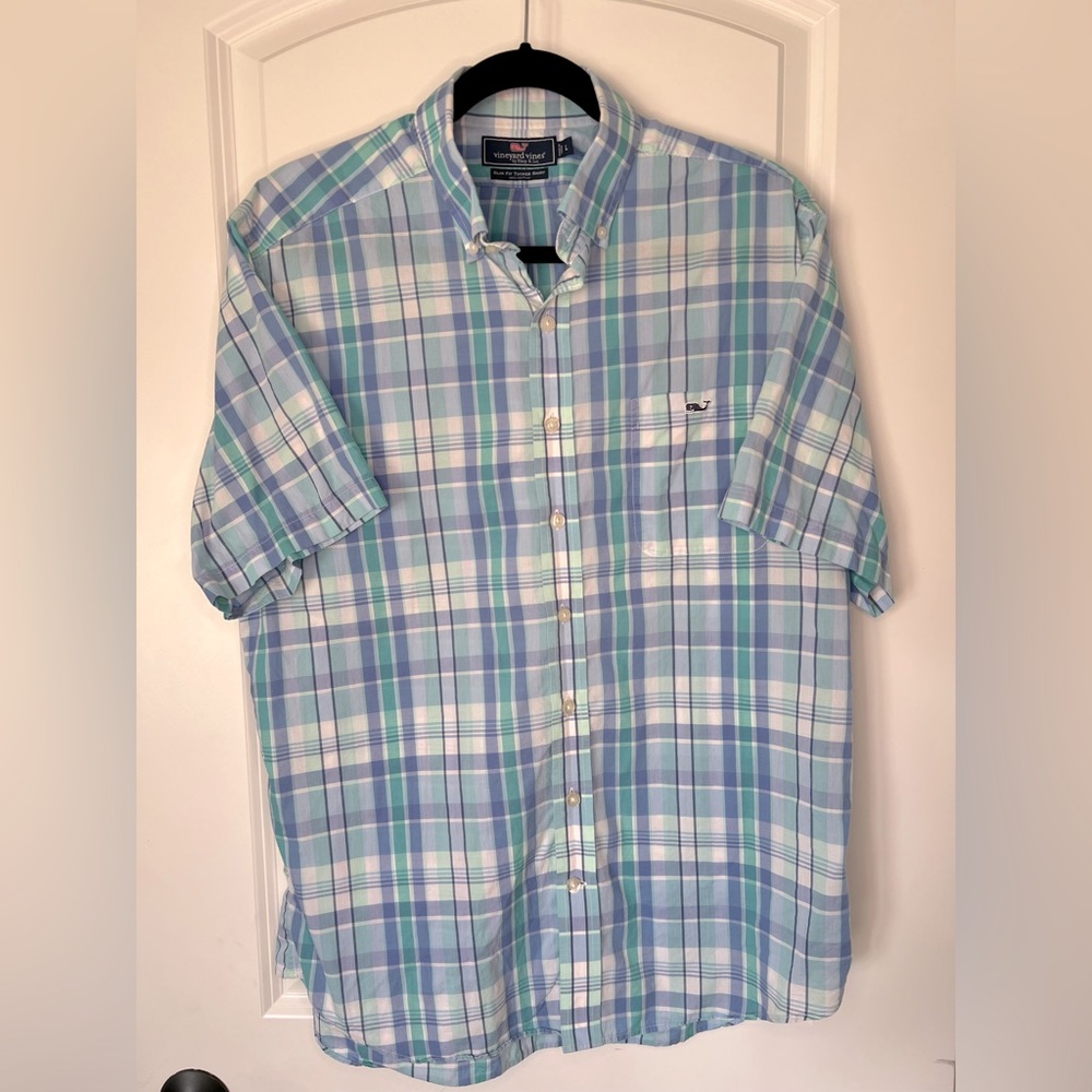 Vineyard Vines Men’s Slim Fit Tucker Shirt - Short sleeve button-up - L